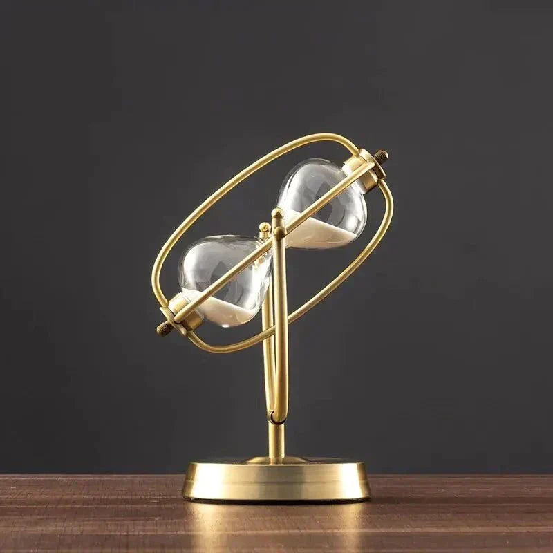 360° Rotating Metal Sand Hourglass – Elegant Desktop Timer Display