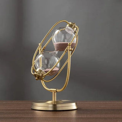 360° Rotating Metal Sand Hourglass – Elegant Desktop Timer Display