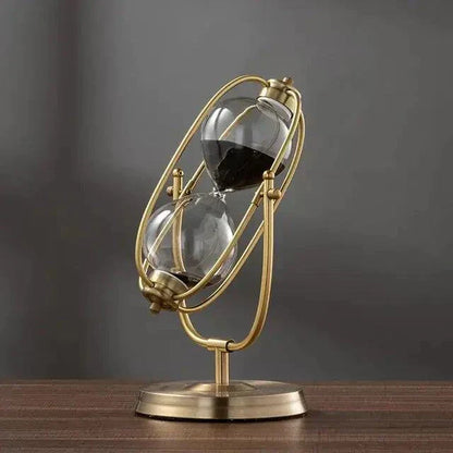360° Rotating Metal Sand Hourglass – Elegant Desktop Timer Display