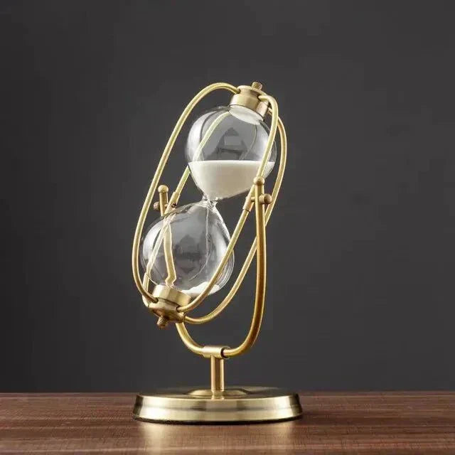360° Rotating Metal Sand Hourglass – Elegant Desktop Timer Display