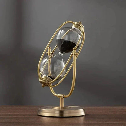 360° Rotating Metal Sand Hourglass – Elegant Desktop Timer Display