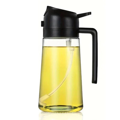 2-in-1 Plastic Spray Oil Bottle 500ml – Kitchen Cooking Dispenser Tool