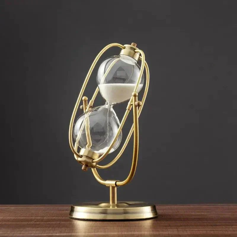 360° Rotating Metal Sand Hourglass – Elegant Desktop Timer Display